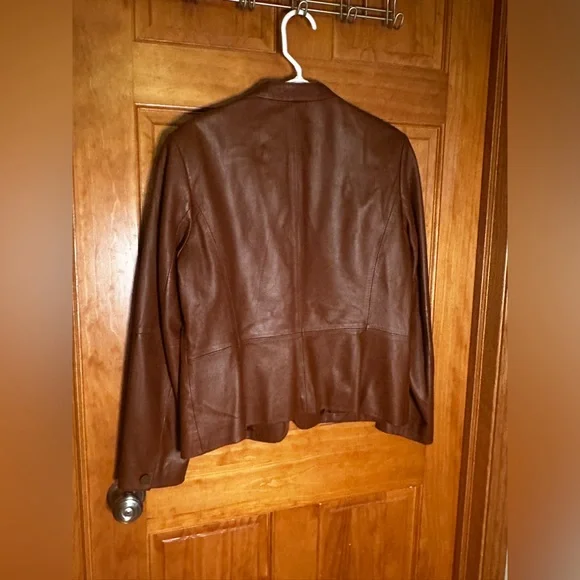 Talbots Brown Leather Jacket - Picture 2 of 9